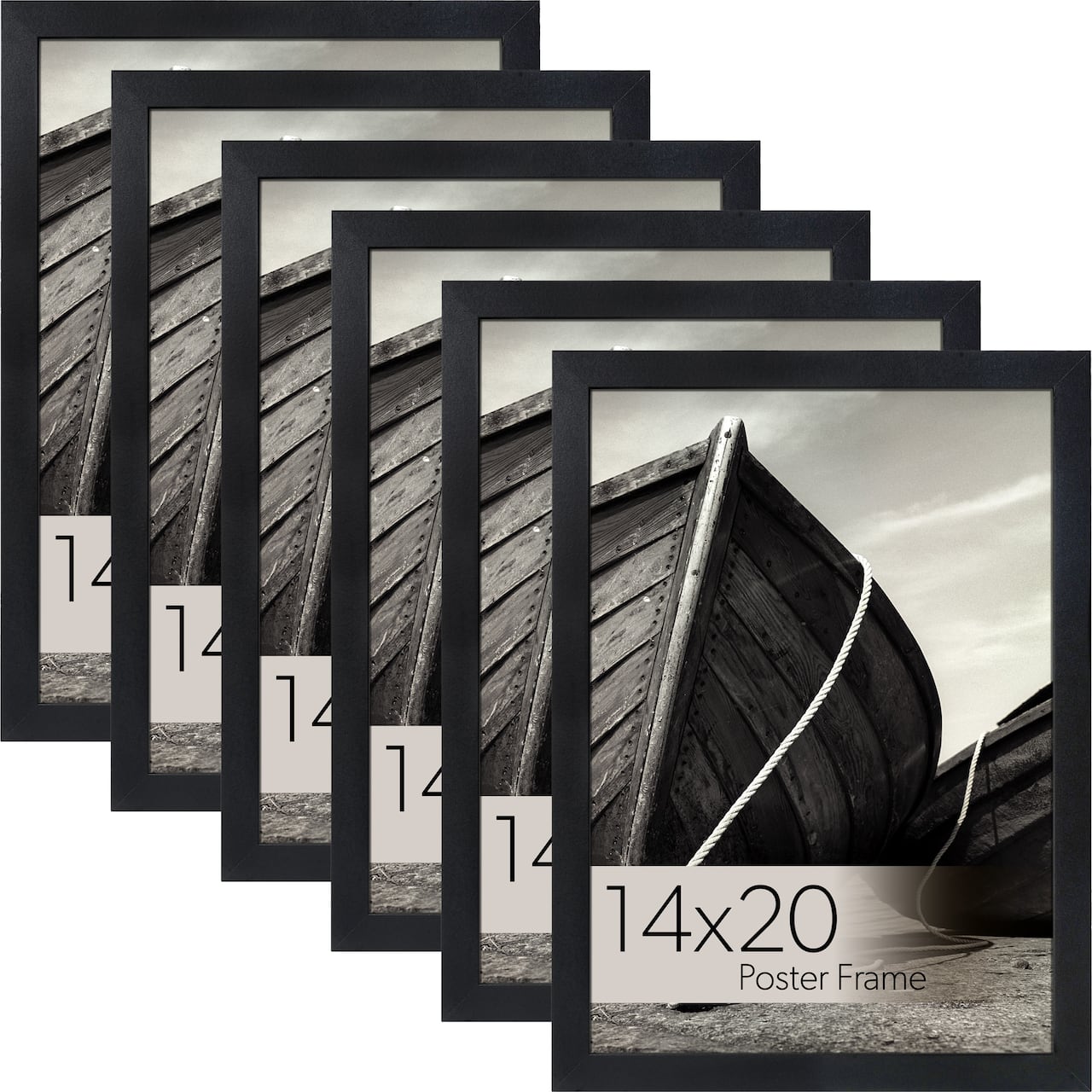 WallsThatSpeak Vertically or Horizontally Hanging Black Picture Frame, 6ct.